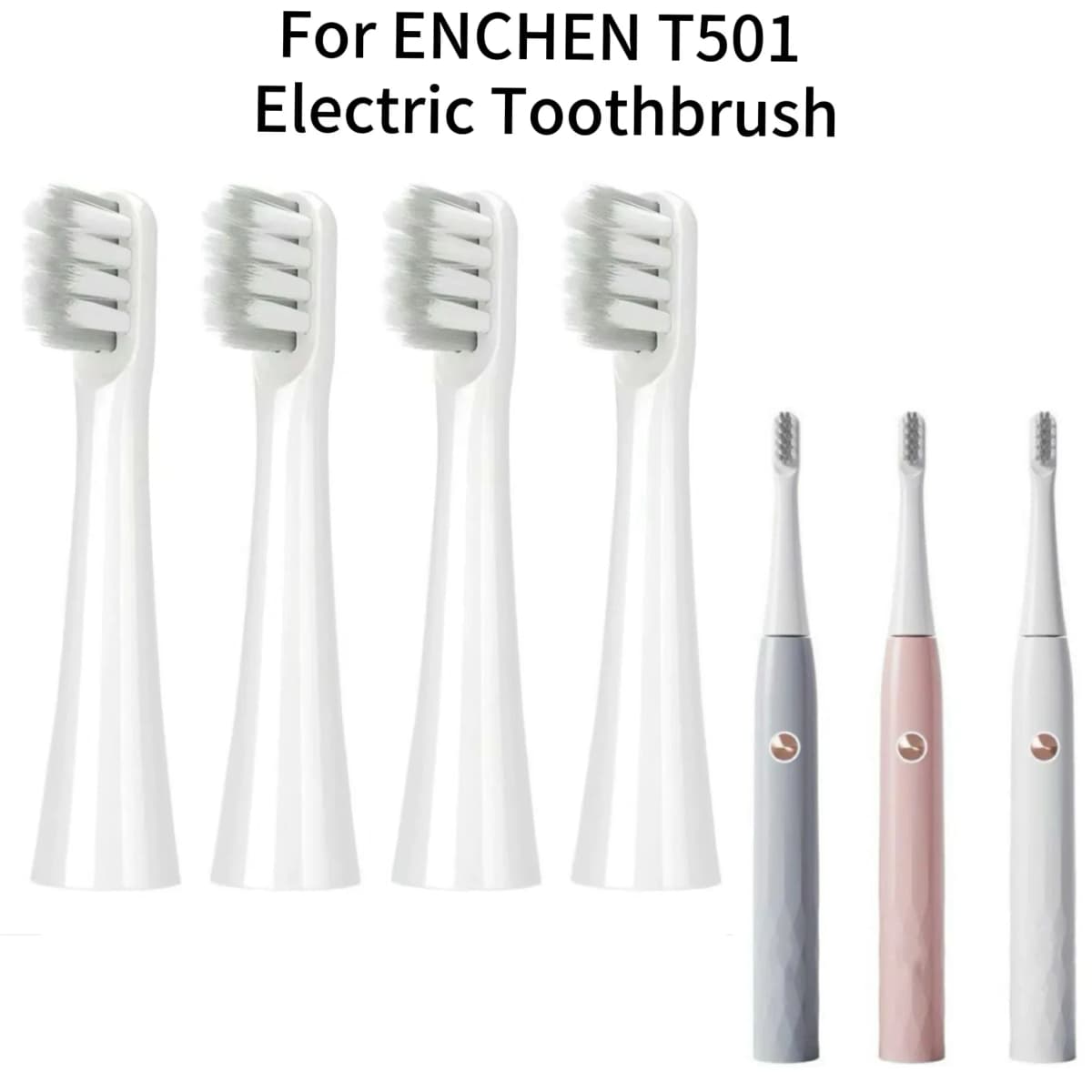 For ENCHEN T501 Electric Toothbrush Heads Bristles Enchen T501 Replacement Brush Heads,4/8/16pcs