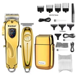 Kemei Hair Clipper KM-TX1 KM-2010 KM-1949 Professional Metal Body Electric Trimmers Rechargeable Men's Shaver Gold and Sliver