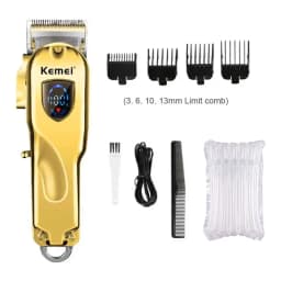 Kemei Hair Clipper KM-TX1 KM-2010 KM-1949 Professional Metal Body Electric Trimmers Rechargeable Men's Shaver Gold and Sliver