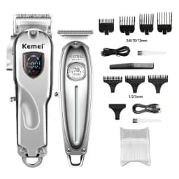 Kemei Hair Clipper KM-TX1 KM-2010 KM-1949 Professional Metal Body Electric Trimmers Rechargeable Men's Shaver Gold and Sliver