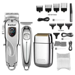 Kemei Hair Clipper KM-TX1 KM-2010 KM-1949 Professional Metal Body Electric Trimmers Rechargeable Men's Shaver Gold and Sliver