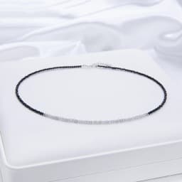 Natural Stone Necklace For Women Silver 925 Jewelry Heart Necklace 2mm Tourmaline Chokers Black Spinel Necklace