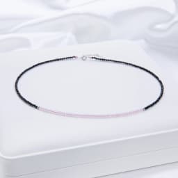 Natural Stone Necklace For Women Silver 925 Jewelry Heart Necklace 2mm Tourmaline Chokers Black Spinel Necklace