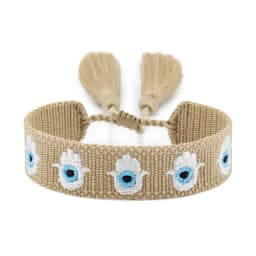 Fashion Woven Bracelets Stackable Evil Eyes Embroidered Tassel Bracelets Everyday Style