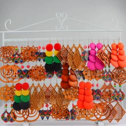 10/20/30/50Pairs/Lot Fashionable Printed Women's Wooden Thread Bohemian Vintage Hanging Earrings Daily Jewelry Randomly Shipped