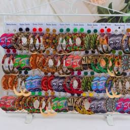 10/20/30/50Pairs/Lot Fashionable Printed Women's Wooden Thread Bohemian Vintage Hanging Earrings Daily Jewelry Randomly Shipped