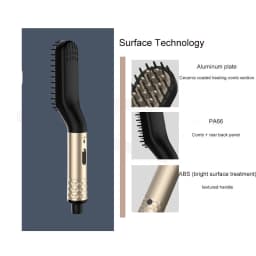 Hot Comb Straightener Electric Negative Ion Hair Straightener Brush Fast Heated Portable Men Mini Beard Straightening Comb