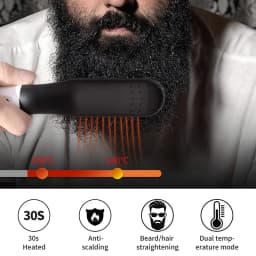 Hot Comb Straightener Electric Negative Ion Hair Straightener Brush Fast Heated Portable Men Mini Beard Straightening Comb