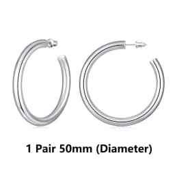 Eavva Hoop Earrings for Women Classic 14K Real Gold Plated Copper Hoop With 925 Sterling Silver Post Fashion Jewelry For Gift