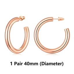 Eavva Hoop Earrings for Women Classic 14K Real Gold Plated Copper Hoop With 925 Sterling Silver Post Fashion Jewelry For Gift