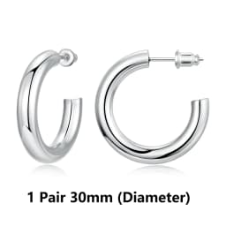 Eavva Hoop Earrings for Women Classic 14K Real Gold Plated Copper Hoop With 925 Sterling Silver Post Fashion Jewelry For Gift
