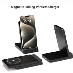 Foldable Magnetic Wireless Charger Stand Pad For Magsafe iPhone 17 16 15 14 13 12 Pro Max Samsung Phone Fast Charging Station
