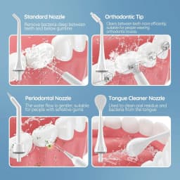 4 Pcs Fairywill Water Flosser Replacement Tips for the FW5020E Family Water Flosser Oral Irrigator Eco-Friendly Durable