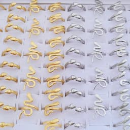 10pcs Wholesale Vintage Gothic Mixed Snake Stainless Steel Ring Punk Adjustable Jewelry for Men and Women Party Gifts