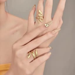 10pcs Wholesale Vintage Gothic Mixed Snake Stainless Steel Ring Punk Adjustable Jewelry for Men and Women Party Gifts
