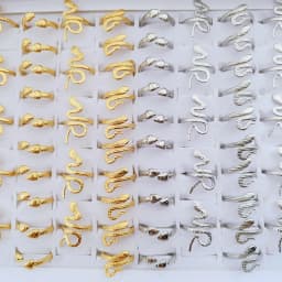 10pcs Wholesale Vintage Gothic Mixed Snake Stainless Steel Ring Punk Adjustable Jewelry for Men and Women Party Gifts