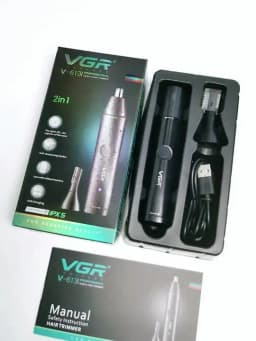VGR Washable Nose Hair Trimmer Beard Facial Hair Trimer Eyebrow Electric Brow Nose Trimmer 2 In 1 Rechargeable V-613