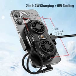 BFOLLOW 10W 2 in 1 Mobile Phone Cooler Wire Charging Cooling Fan with Clip Radiator Mount for Game Live Stream iPhone Samsung