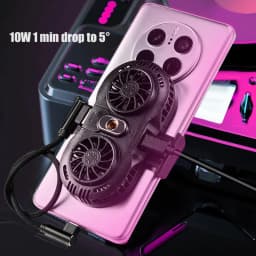 BFOLLOW 10W 2 in 1 Mobile Phone Cooler Wire Charging Cooling Fan with Clip Radiator Mount for Game Live Stream iPhone Samsung