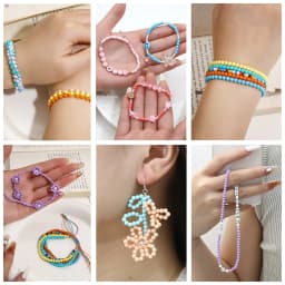 4mm 3600pcs Candy Color Acrylic Beads Set 24 Colors Solid Round Beads for DIY Jewelry Making Bracelets Necklaces Crafts 1mm Hole