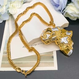 Africa Map Dubai 18K Gold Plated Jewelry Set Pendant Necklace Earrings Women Party African Nigerian Egyptian Bridal Wedding Gift