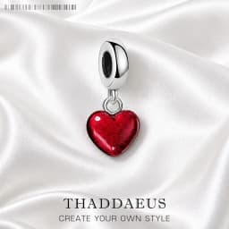 Fashion Red Heart Pendant Charm 925 Sterling Silver Romantic Love Jewelry Gift For Women