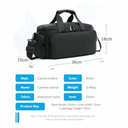Camera Bag Travel Camera Shoulder Bag Water-resistant Shock-proof for Mirrorless Camera W/ Removable Dividers and Shoulder Strap