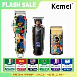 Kemei Hair Clipper Rechargeable Graffiti Pattern Electric Professional Barber Trimmer Man Shaver KM-MAX2092 KM-MAX5090 KM-RS7098