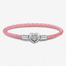 925 Sterling Silver Love Heart Bead Black Leather Rope Bracelet DIY Making Fit Original Bracelets for Women Fine Jewelry Gift