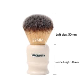 YAQI 22mm White Handle Yellow Synthetic Hair Knot Men Wet Shaving Brush YAQI Shaving Brush