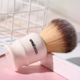 YAQI 22mm White Handle Yellow Synthetic Hair Knot Men Wet Shaving Brush YAQI Shaving Brush