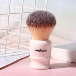 YAQI 22mm White Handle Yellow Synthetic Hair Knot Men Wet Shaving Brush YAQI Shaving Brush