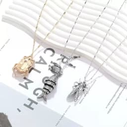 Personalized Trendy Insect Beetle Knows Fish Pendant Multi Layer Necklace