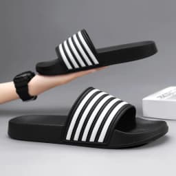 Summer Men Indoor Home Slippers Male Soft Comfortable Bath Slipper Men's EVA Flat Thick Platform Outdoor Stripe Beach Sandals