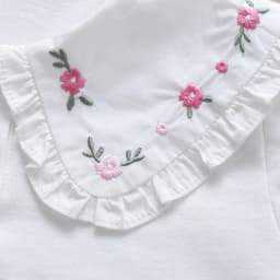 Girls' Shirt 2025 Spring Autumn New Embroidered Floral Long Sleeve Blouse with Ruffled Collar Kids Clothes