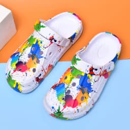 Couple Style Men's and Women's Clogs Sandals Slippers Inkjet Pattern Air Cushion Breathable Beach Sandals Outdoor Thick-Soled Mu