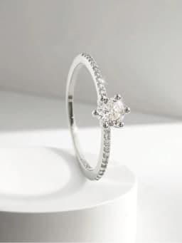 925 Sterling Silver Simplicity Classic Gorgeous Shiny Zircon Single Ring For Women Engagement Wedding High Quality Fine Jewelry