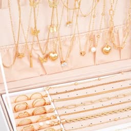 40 Pcs/Set Elegant Geometric Pearl Rings Multi-Layered Heart Zircon Necklace Simple Bracelet 3-In-1 Jewelry Set For Women Gifts