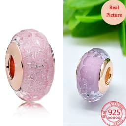 925 Silver Plated Murano Glass Galaxy Stars Clover Heart Bubbles Shiny Beads Fit Necklace Charms Bracelet DIY Jewelry For Mum