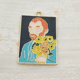 10pcs Famous Painting Charm Jewelry Accessories Enamel Earring Phone Keychain Pendant Diy Making Craft Alloy Metal Gold Plated