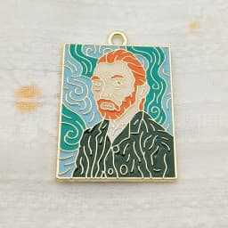 10pcs Famous Painting Charm Jewelry Accessories Enamel Earring Phone Keychain Pendant Diy Making Craft Alloy Metal Gold Plated