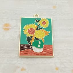 10pcs Famous Painting Charm Jewelry Accessories Enamel Earring Phone Keychain Pendant Diy Making Craft Alloy Metal Gold Plated