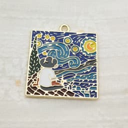 10pcs Famous Painting Charm Jewelry Accessories Enamel Earring Phone Keychain Pendant Diy Making Craft Alloy Metal Gold Plated
