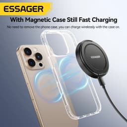 Essager Magnetic Wireless Charger 15W With Cable For iPhone 14 13 12 Pro Max Fast Wireless Charging For Samsung Xiaomi Earphones