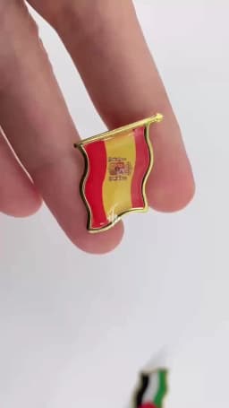 Spain Flag Lapel Pin -Country Flag Patriotic Brooch Bulk Pack of Pins for Hat, Tie, Clothes, Backpack