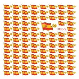 Spain Flag Lapel Pin -Country Flag Patriotic Brooch Bulk Pack of Pins for Hat, Tie, Clothes, Backpack