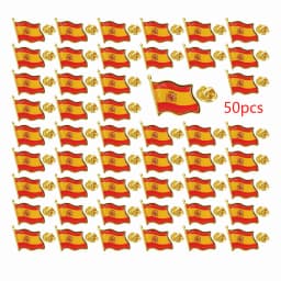 Spain Flag Lapel Pin -Country Flag Patriotic Brooch Bulk Pack of Pins for Hat, Tie, Clothes, Backpack