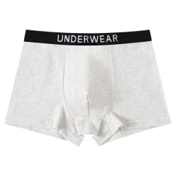 5pcs Mixed Boys Underwear 8-14 Years Old Plain Color Black Gray Blue Cotton Soft Breathable Comfortable Simple Boy Flat Angle Un