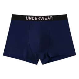 5pcs Mixed Boys Underwear 8-14 Years Old Plain Color Black Gray Blue Cotton Soft Breathable Comfortable Simple Boy Flat Angle Un