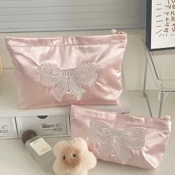 Pink Cute Pearl Zipper Makeup Bag Travel Women Lipsticks Toiletry Storage Pouch Handbag Luxury Ladies Make Up Organizer Bag